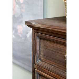Commode 4 tablettes en bois de sapin et fer marron 43 x 31.5 x 139 cm