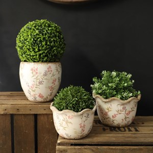 Cache-pot rond bord dentelé ø18 x ht.17 cm pour pot de ø14