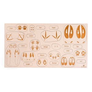 Puzzle éducatif en bois - les empreintes des animaux
