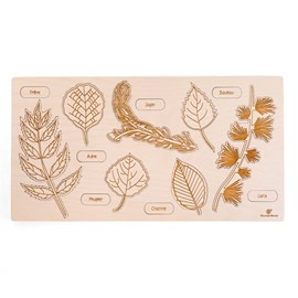 Puzzle éducatif en bois - les feuilles et fruits des arbres modèle 2