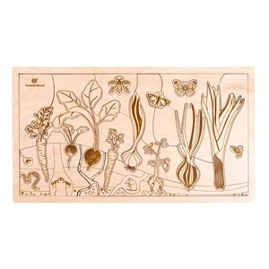 Puzzle éducatif en bois - les légumes et insectes du jardin