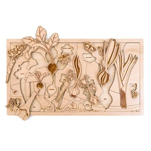 Puzzle éducatif en bois - les légumes et insectes du jardin