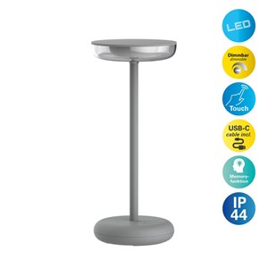 Lampe de table à batterie pasi - gris