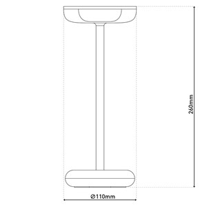 Lampe de table à batterie pasi - gris