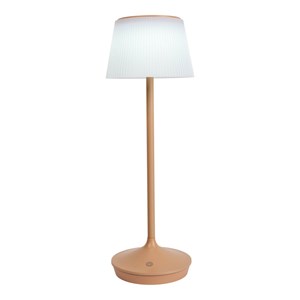 Lampe de table à batterie solaire emmi - marron et blanc