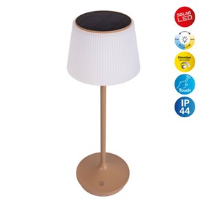 Lampe de table à batterie solaire emmi - marron et blanc