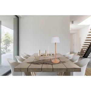 Lampe de table à batterie solaire emmi - marron et blanc