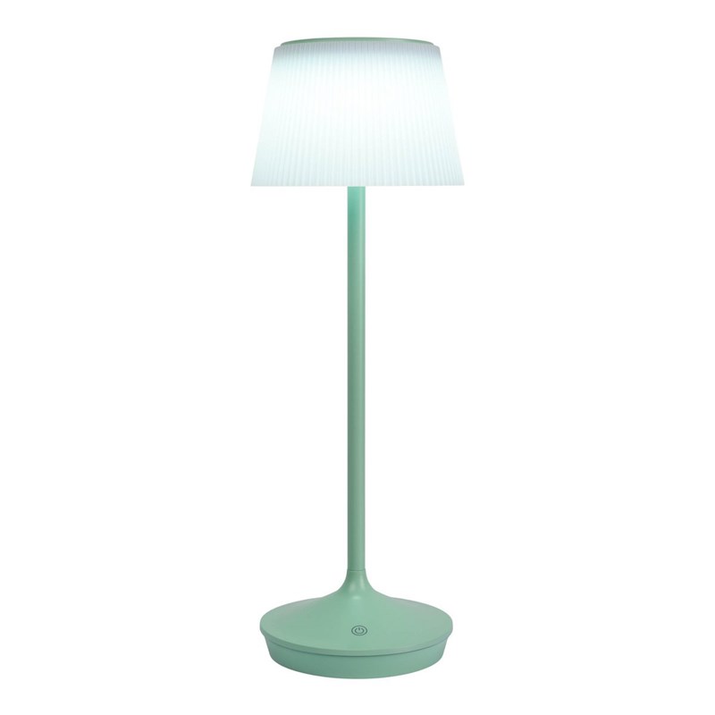 Lampe de table à batterie solaire emmi - menthe et blanc