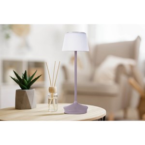 Lampe de table à batterie solaire emmi  - violet et blanc