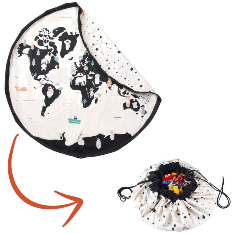 Sac à jouets 2 en 1 réversible noomad original worldmap
