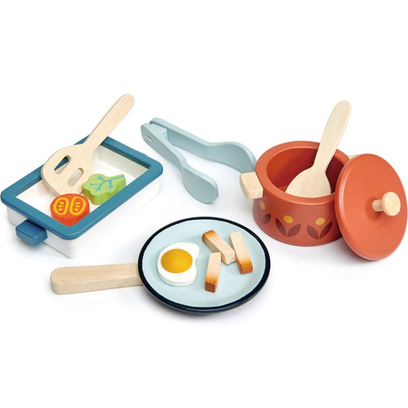 Kit de casserole et poêle en bois
