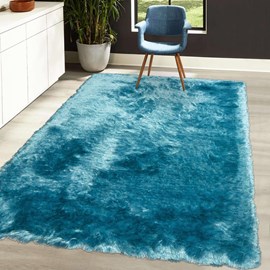Tapis shaggy 240x340 bleu
