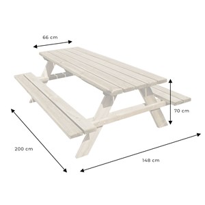 Table de pique-nique bois 6/8 places