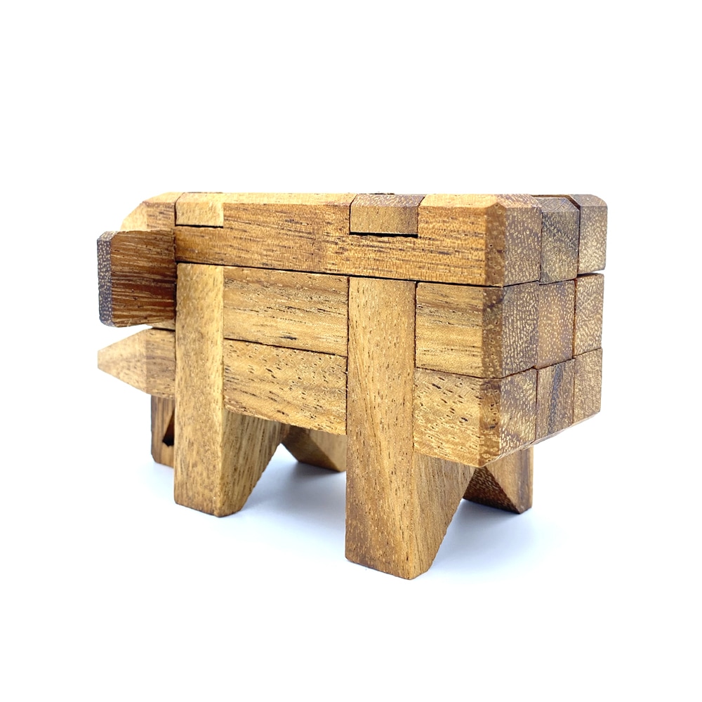 Casse-tête éducatif - puzzle en bois pour bébé et enfant - famille éléphant