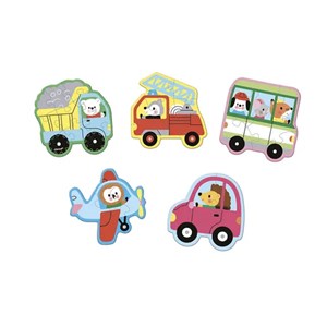 5 puzzles evolutifs - vehicules