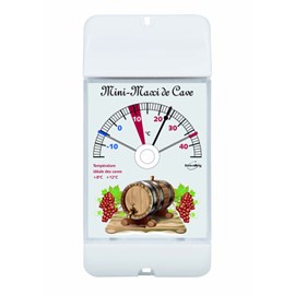 Thermomètre mini-maxi de cave blanc