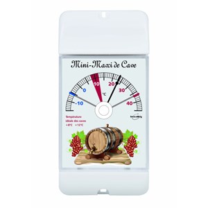 Thermomètre mini-maxi de cave blanc