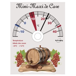 Thermomètre mini-maxi de cave blanc