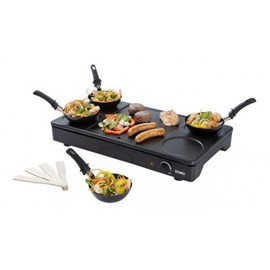 Set mini woks, crêpière et gril 1000w noir