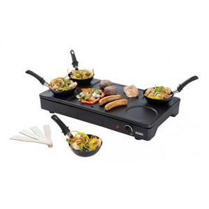 Set mini woks, crêpière et gril 1000w noir