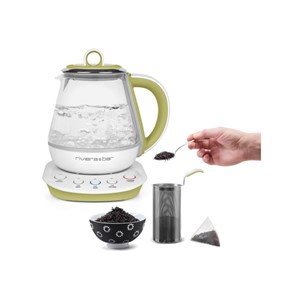 Théière 0.8l 800w blanc et vert