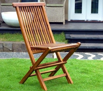 Chaises de jardin pliante en teck huilé