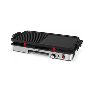Plancha électrique 1900w 50.5 x 25.5cm noir&nbsp;inox