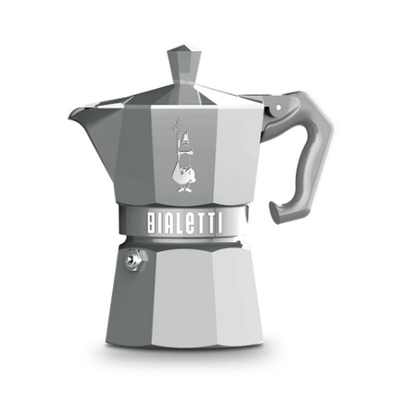 Cafetière italienne 6 tasses gris argenté
