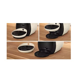 Cafetière à dosettes 3.3bar 1400w noir et crème