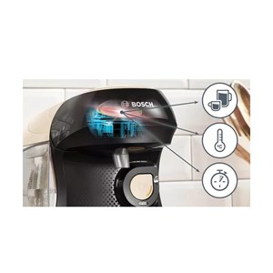 Cafetière à dosettes 3.3bar 1400w noir et crème