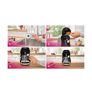 Cafetière à dosettes 3.3bar 1400w noir et crème