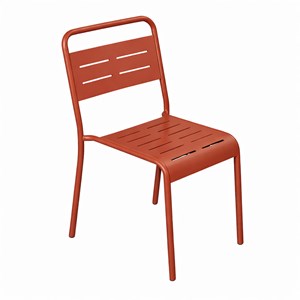 Bergame lot de 6 chaises de jardin empilables terracotta