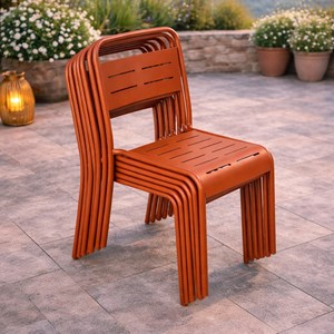 Bergame lot de 6 chaises de jardin empilables terracotta