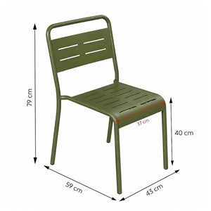 Bergame lot de 6 chaises de jardin empilables vertes