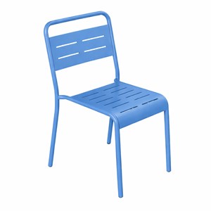 Bergame ensemble de 4 chaises de jardin empilables bleues