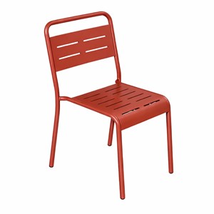 Bergame ensemble de 4 chaises de jardin empilables terracotta