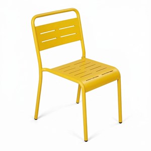 Bergame ensemble de 4 chaises de jardin empilables jaunes
