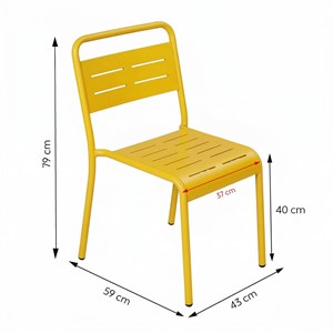 Bergame ensemble de 4 chaises de jardin empilables jaunes