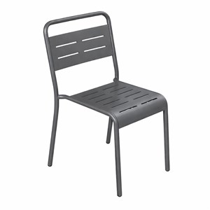 Bergame lot de 2 chaises de jardin empilables gris foncé