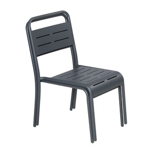 Bergame lot de 2 chaises de jardin empilables gris foncé