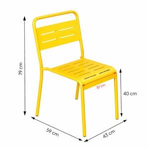 Bergame lot de 2 chaises de jardin empilables jaunes