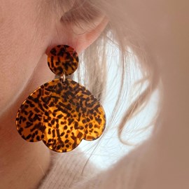 Boucles d'oreilles en résine et acier inoxydable gigi terrazzo