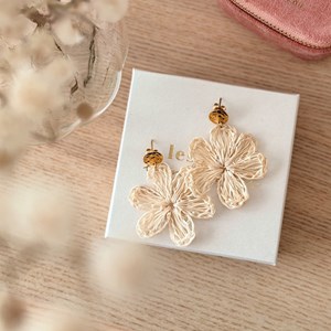 Boucles d'oreilles en acier inoxydable et pendentif en rotin sarah