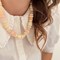 Collier en acier inoxydable doré et résine aimée pêche rosé Peche