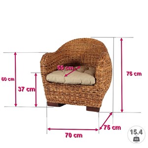 Fauteuil azur en rotin abaca