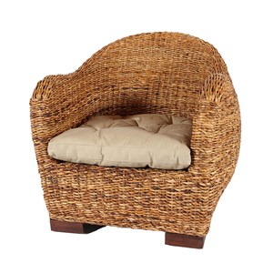 Fauteuil azur en rotin abaca