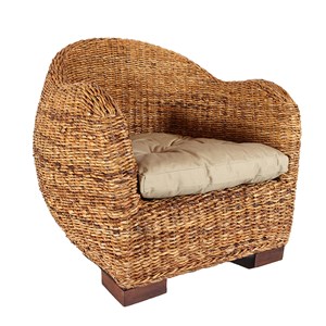 Fauteuil azur en rotin abaca