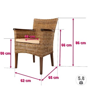Fauteuil victoria en rotin kubu