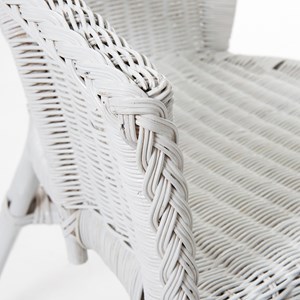 Lot de 2 fauteuils chris blanc en osier
