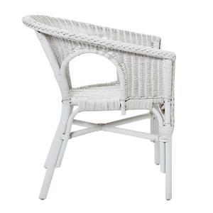 Lot de 2 fauteuils chris blanc en osier